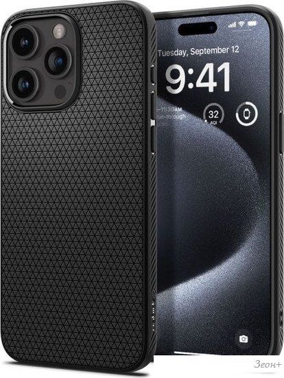 Чехол для телефона Spigen Liquid Air для iPhone 15 Pro ACS06704 (черный)