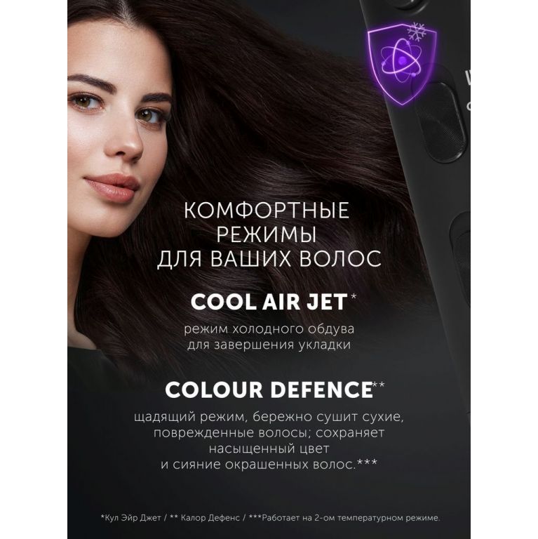 Фен Polaris PHD 2044Ti Quattro Ionic (черный)