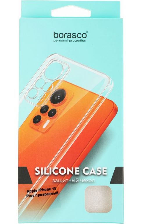 Чехол (клип-кейс) BoraSCO для Apple iPhone 15 Plus прозрачный (72410)
