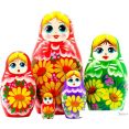 Развивающая игра Брестская Матрешка С букетом желтых гербер (набор 5 шт)