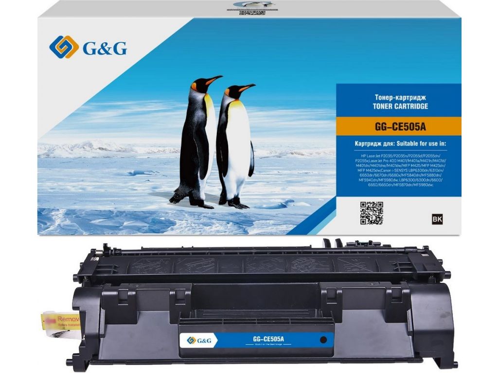 Картридж лазерный G&G GG-CE505A GG-CE505A UNIVERSAL черный (2300стр.) для HP LaserJet P2035, P2035n, P2055d, P2055dn, P2055x; LaserJet Pro 400 M401, M401a, M401n, M401d, M401dn, M401dne, M401dw, MFP M425, MFP M425dn, MFP M425dw Canon i-SENSYS LBP6300d...