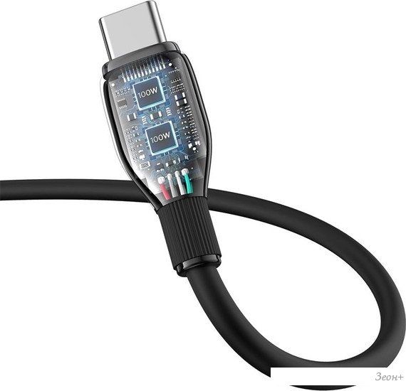 Кабель Baseus Pudding Series Fast Charging Cable 100W USB Type-C - USB Type-C (2 м, черный)