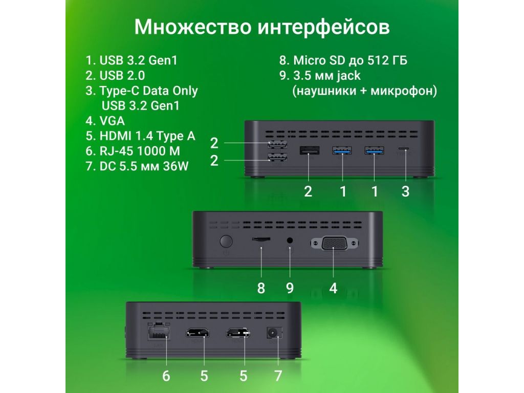 Компактный компьютер Digma Mini Office DPN5-8CXW01