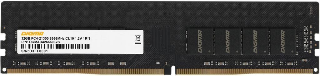 Оперативная память Digma 32ГБ DDR4 2666 МГц DGMAD42666032S