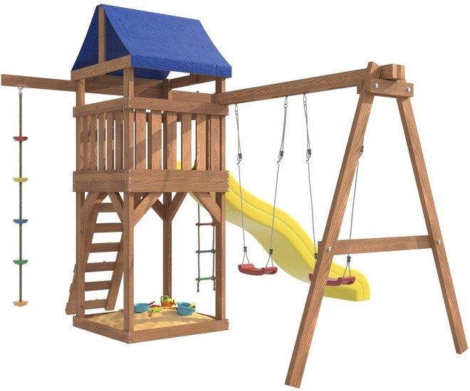 Игровой комплекс National Tree Company С качелями лодочка для улицы и дачи IgroWoods ДП-1