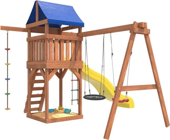 Игровой комплекс National Tree Company С качелями лодочка и гнездом 60 IgroWoods ДП-3