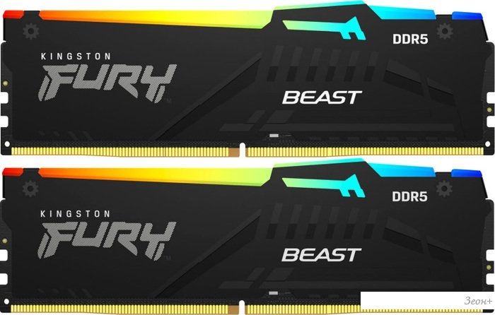 Оперативная память Kingston FURY Beast RGB 2x16ГБ DDR5 6000 МГц KF560C30BBAK2-32