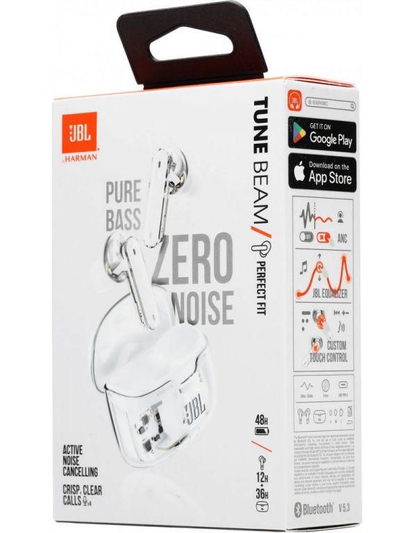 Наушники JBL Tune Beam Ghost Edition (белый)