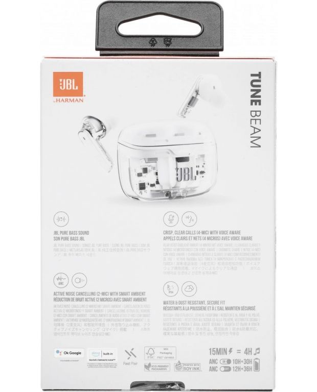 Наушники JBL Tune Beam Ghost Edition (белый)