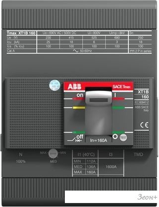 Выключатель автоматический ABB Tmax XT1 160/125А 4P 18кА 1SDA066888R1