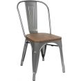 Стул Stool Group Tolix Wood YD-H440B-W YG-15 (серебристый матовый/темное дерево)