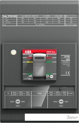 Выключатель автоматический ABB Tmax XT4 250/250А 3P 36кА TMA 1SDA068092R1