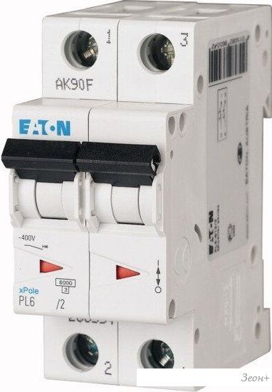 Выключатель автоматический Eaton PL6-C32/2 2P 32A C 6kA 2M 286570