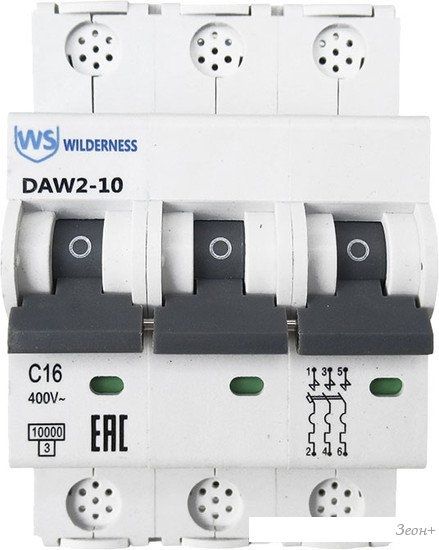 Выключатель автоматический Wilderness DAW2-10 3P 3A C 10kA DAW2-10-3-C003