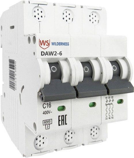 Выключатель автоматический Wilderness DAW2-6 3P 40A D 6kA DAW2-6-3-D040