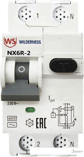 Дифференциальный автомат Wilderness NX6R 1P+N C40 300mA AC 6kA NX6R-2-040C-300AC