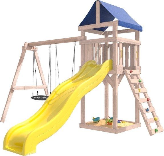 Игровой комплекс National Tree Company С качелями гнездо IgroWoods ДКНП-6 (не окрашен)