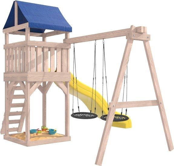 Игровой комплекс National Tree Company С качелями гнездо IgroWoods ДКНП-6 (не окрашен)