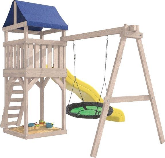 Игровой комплекс National Tree Company С качелями гнездо IgroWoods ДКНП-4 (не окрашен)