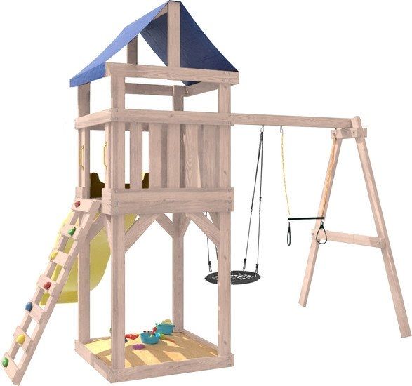 Игровой комплекс National Tree Company С трапецией и качелями IgroWoods ДКНП-14 (не окрашен)