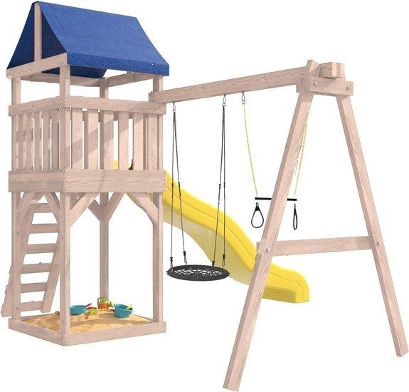 Игровой комплекс National Tree Company С трапецией и качелями IgroWoods ДКНП-14 (не окрашен)