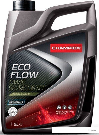 Моторное масло Champion Eco Flow 0W-16 SP/RC G6 XFE 5л