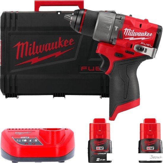 Ударная дрель-шуруповерт Milwaukee M12 FUEL M12FPD2-202X 4933479868 (с 2-мя АКБ 2 Ач, кейс)
