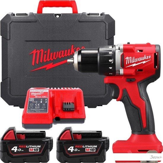 Дрель-шуруповерт Milwaukee M18 M18BLDDRC-402C 4933492834 (с 2-мя АКБ 4 Ач, кейс)