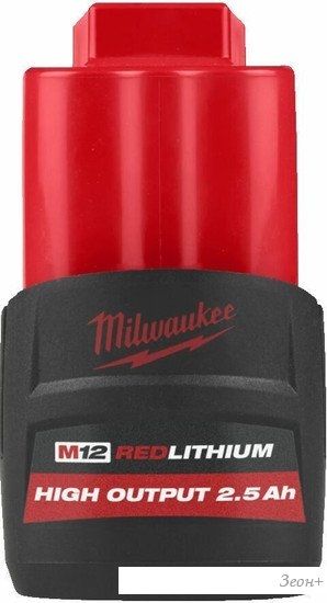 Аккумулятор Milwaukee M12 M12HB2.5 4932480164 (12В/2.5 Ач)