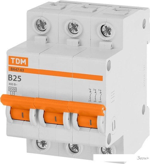 Выключатель автоматический TDM Electric ВА47-63 3Р 25А SQ0218-0057