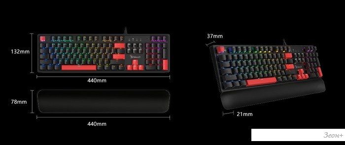 Клавиатура A4Tech Bloody S515R (черный, Bloody BLMS Red)