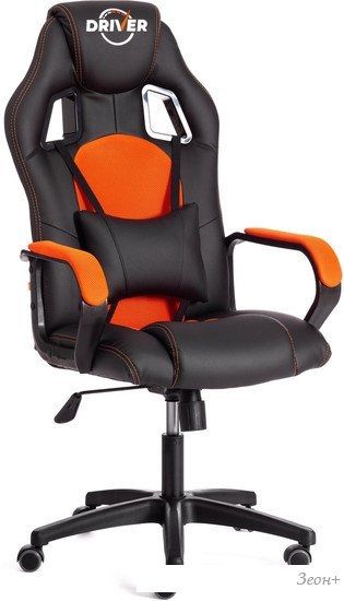 Кресло TetChair Driver (иск.кожа/ткань, черный/оранжевый)