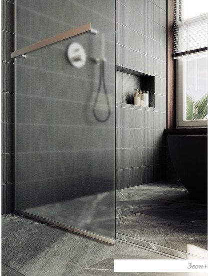Душевая стенка MaybahGlass 195x109 MGD-713-5у (сатин стекло/хром матовый)