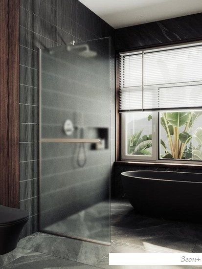 Душевая стенка MaybahGlass 195x109 MGD-713-5у (сатин стекло/хром матовый)