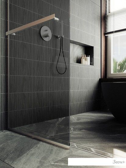 Душевая стенка MaybahGlass 195x79 MGD-729-5у (графитовое стекло/хром матовый)