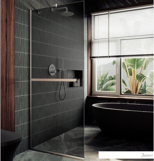 Душевая стенка MaybahGlass 195x79 MGD-729-5у (графитовое стекло/хром матовый)