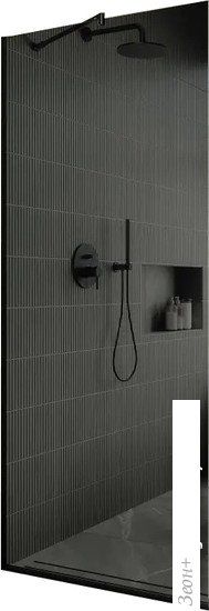 Душевая стенка MaybahGlass 195x79 MGD-698-6у (графитовое стекло/черный)