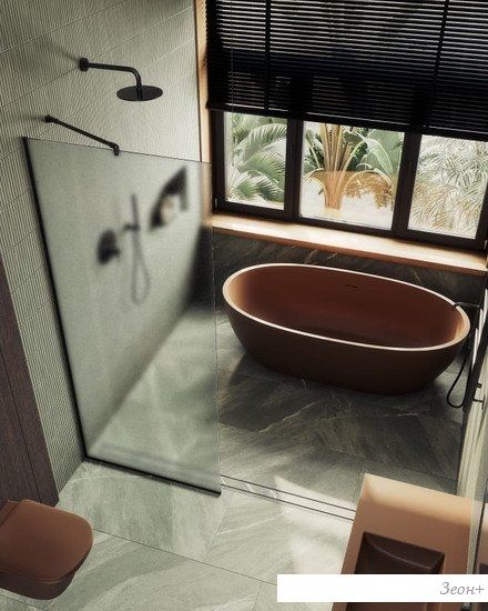Душевая стенка MaybahGlass 195x119 MGD-688-6у (сатин стекло/черный)