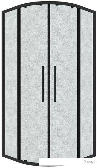 Душевой уголок Grossman Cosmo 100x100x195 301.K33.02.1010.21.02 (черный матовый/шиншилла стекло)