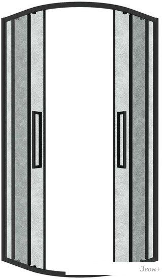 Душевой уголок Grossman Cosmo 100x100x195 301.K33.02.1010.21.02 (черный матовый/шиншилла стекло)