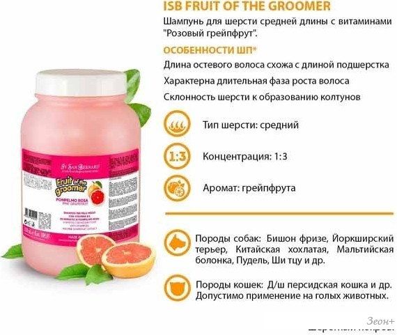 Шампунь Iv San Bernard Fruit Of The Groomer Pink Grapefruit Shampoo (3.25 л)