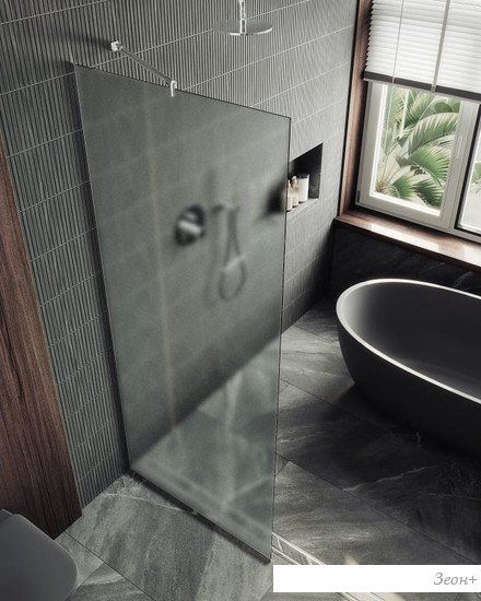 Душевая стенка MaybahGlass 195x119 MGD-688-5у (сатин стекло/хром матовый)