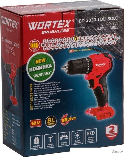 Ударная дрель-шуруповерт Wortex BD 2030-1 DLi ALL1 Solo 1333423 (без АКБ)