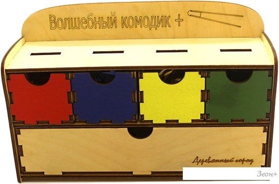Сортер Деревянный город Волшебный комодик c пинцетом Л006-ANT
