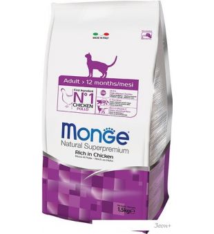 Корм для кошек Monge Adult Rich in Chicken 0.4 кг