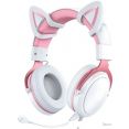 Наушники Onikuma X10 (белый/розовый, с ушками)