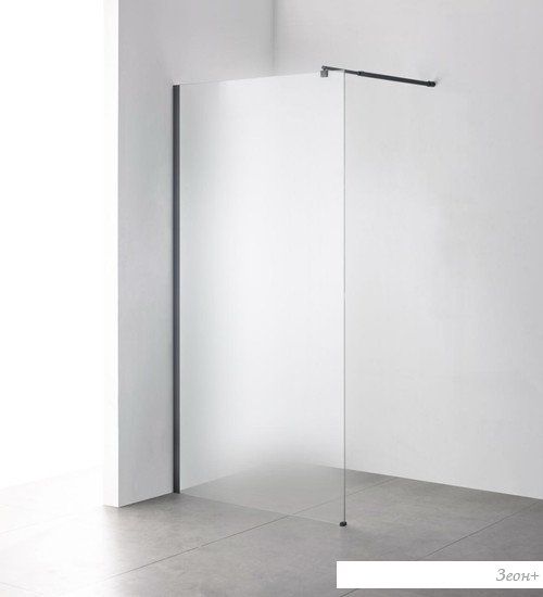 Душевая стенка Saniteco Walk-In SN-W8MB120 (120x200, матовое стекло, черный профиль)