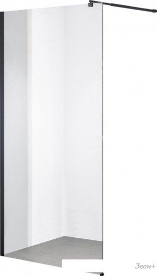 Душевая стенка Saniteco Walk-In SN-W6TB100 (100x200, прозрачное стекло, черный профиль)