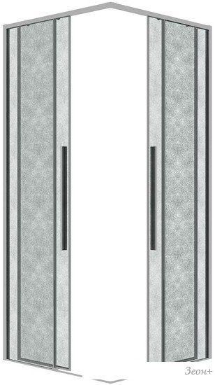 Душевой уголок Grossman Galaxy 80x80x195 300.K33.01.8080.10.02 (хром/шиншилла стекло)