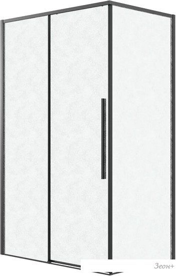 Душевой уголок Grossman Galaxy 130x80x195 120.K33.01.1380.21.02 (черный матовый/шиншилла стекло)